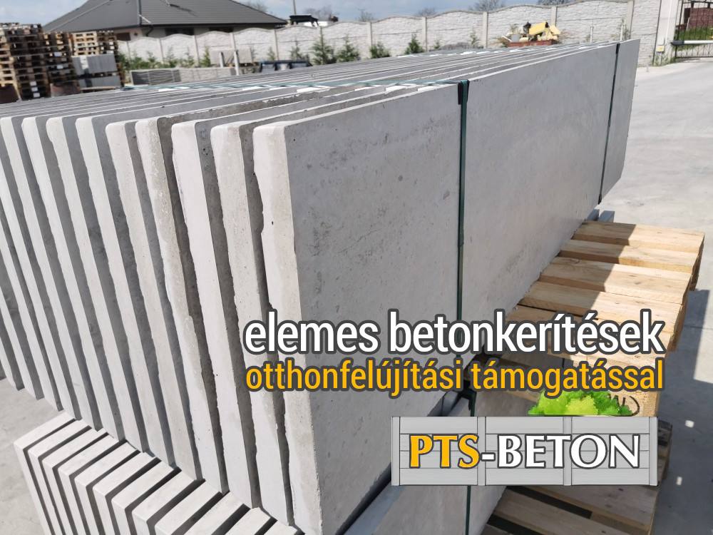 betonkerítés - Elemes betonkerítés otthonfelújítási támogatással.