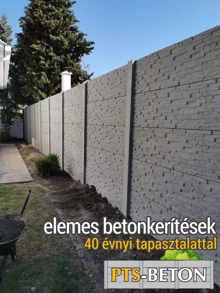 betonkerítés - GYORS TELEPÍTÉS - PTS-Beton elemes betonkerítések